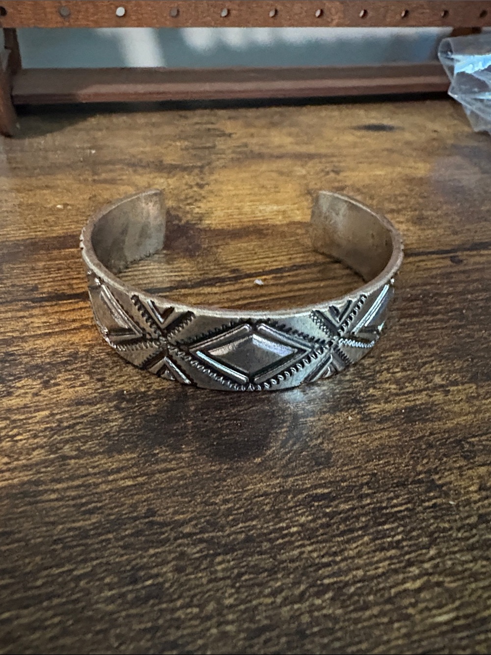 Silver-Tone Engraved Cuff Bracelet - Women Jewelry